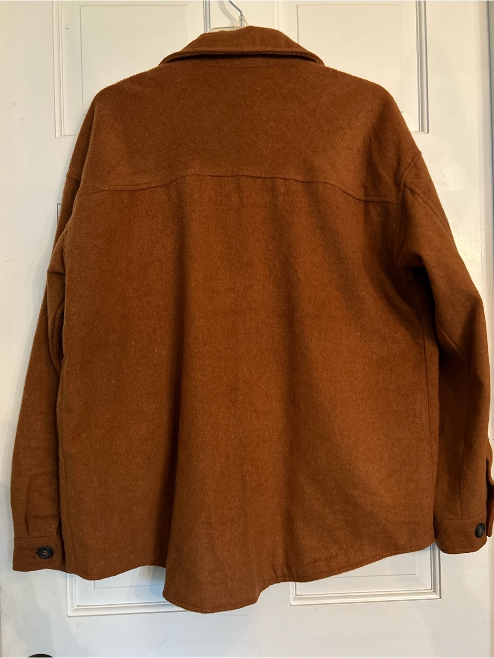 Thread & Supply Chestnut Brown Button-Front Shacket medium - Picture 2 of 3